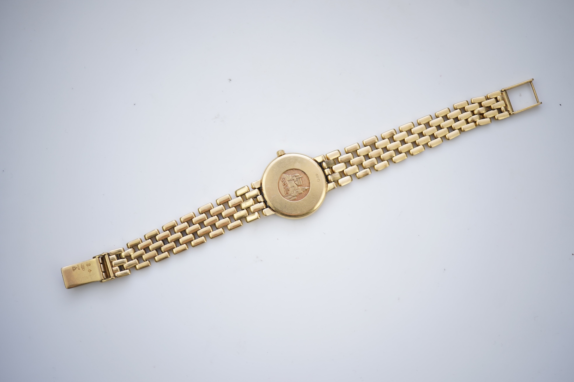 Omega, a lady's 18ct gold and diamond 'De Ville' wristwatch